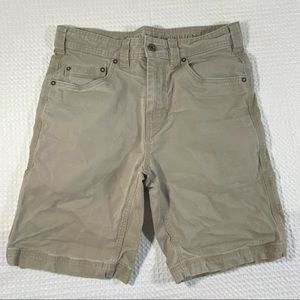 prAna Organic Cotton Khaki Cargo Outdoor Hiking Camping Shorts Women Sz 30W X 9L